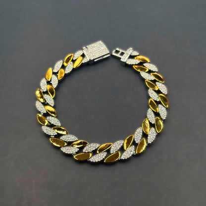 ✨ Imperial Marquise Luxe Bracelet – Italian 92.5 Sterling Silver | Gold Rhodium | CZ Stone Detailing