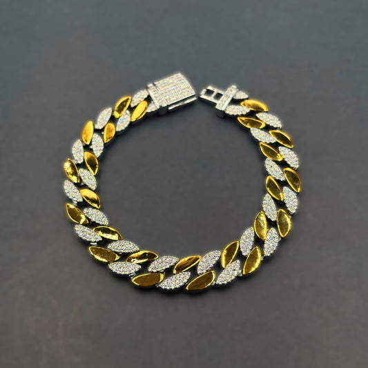 ✨ Imperial Marquise Luxe Bracelet – Italian 92.5 Sterling Silver | Gold Rhodium | CZ Stone Detailing