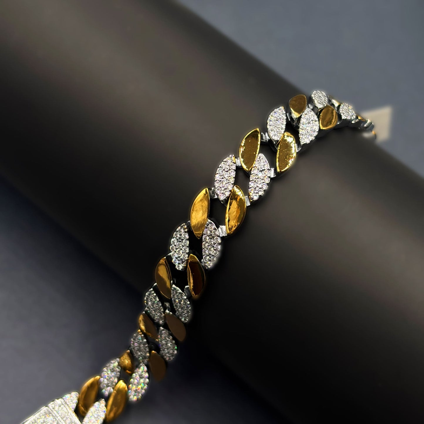 ✨ Imperial Marquise Luxe Bracelet – Italian 92.5 Sterling Silver | Gold Rhodium | CZ Stone Detailing