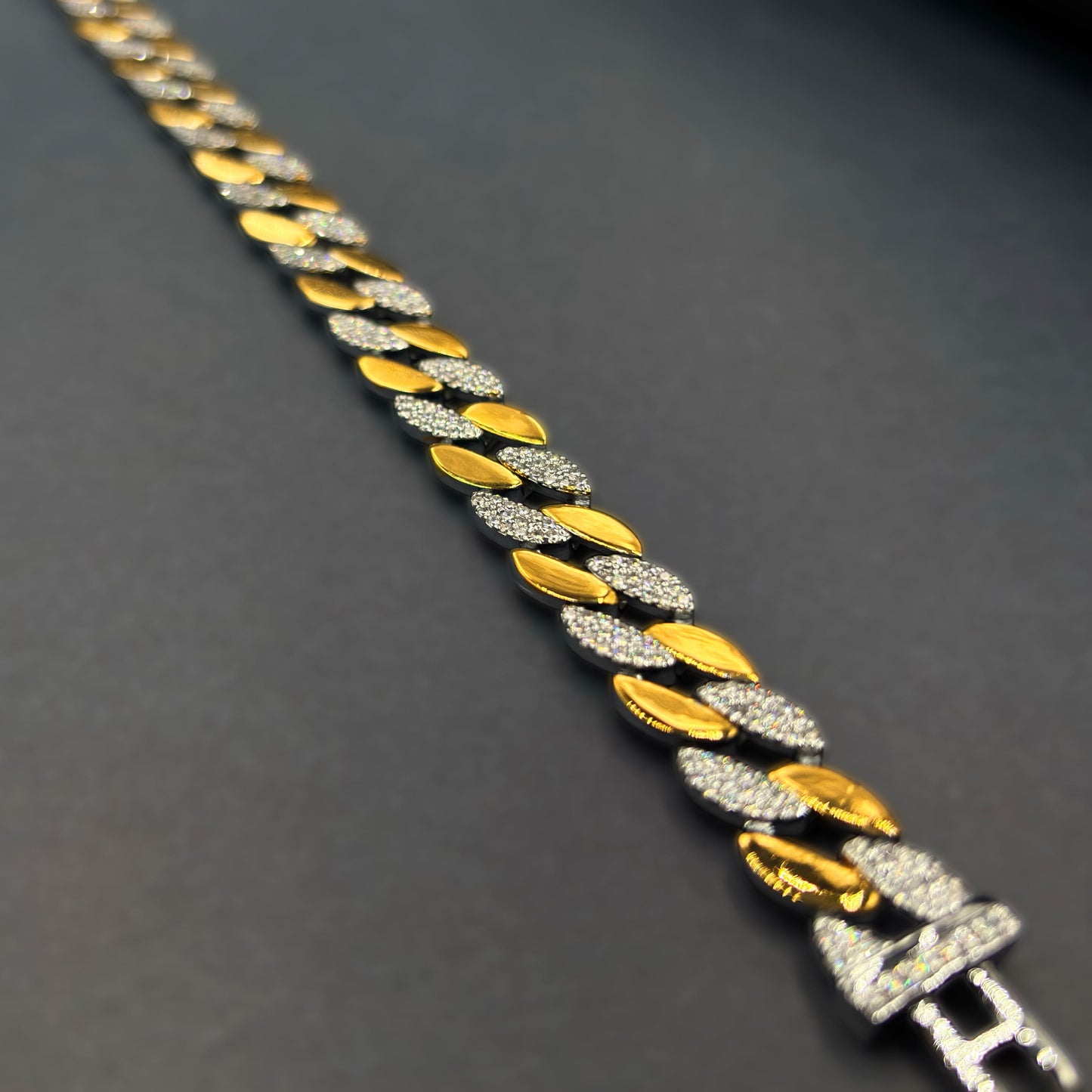 ✨ Imperial Marquise Luxe Bracelet – Italian 92.5 Sterling Silver | Gold Rhodium | CZ Stone Detailing
