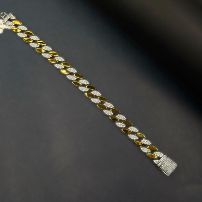 ✨ Imperial Marquise Luxe Bracelet – Italian 92.5 Sterling Silver | Gold Rhodium | CZ Stone Detailing