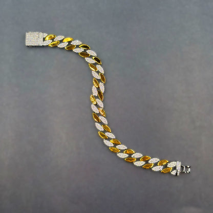 ✨ Imperial Marquise Luxe Bracelet – Italian 92.5 Sterling Silver | Gold Rhodium | CZ Stone Detailing