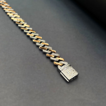 ✨ Imperial Luxe Cuban Link Bracelet – Italian 92.5 Sterling Silver | Rose Gold Rhodium Finish