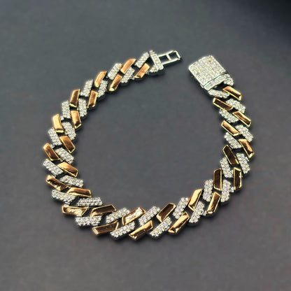 ✨ Imperial Luxe Cuban Link Bracelet – Italian 92.5 Sterling Silver | Rose Gold Rhodium Finish