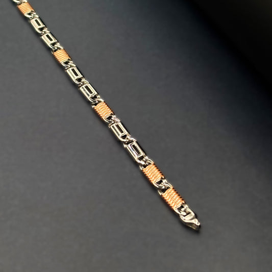 ✨ Aurora Dual-Tone Luxe Bracelet – Italian 92.5 Sterling Silver | Rose Gold Rhodium Finish