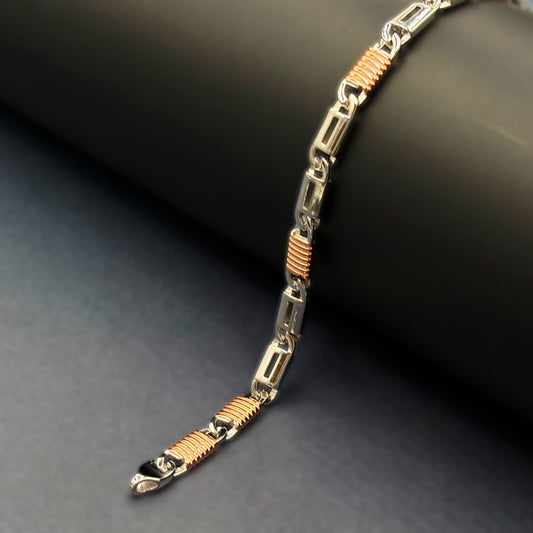 ✨ Aurora Dual-Tone Luxe Bracelet – Italian 92.5 Sterling Silver | Rose Gold Rhodium Finish