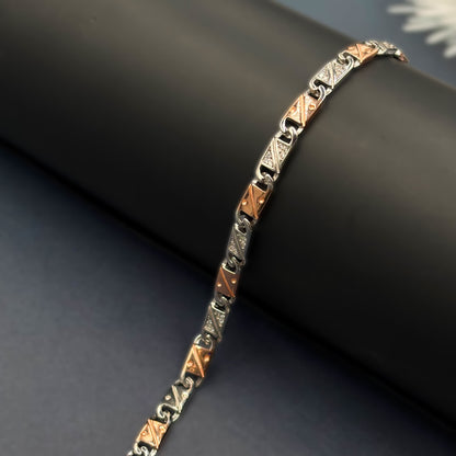 ✨ Triad Luxe CZ Bracelet – Italian 92.5 Sterling Silver | Rose Gold Rhodium Finish