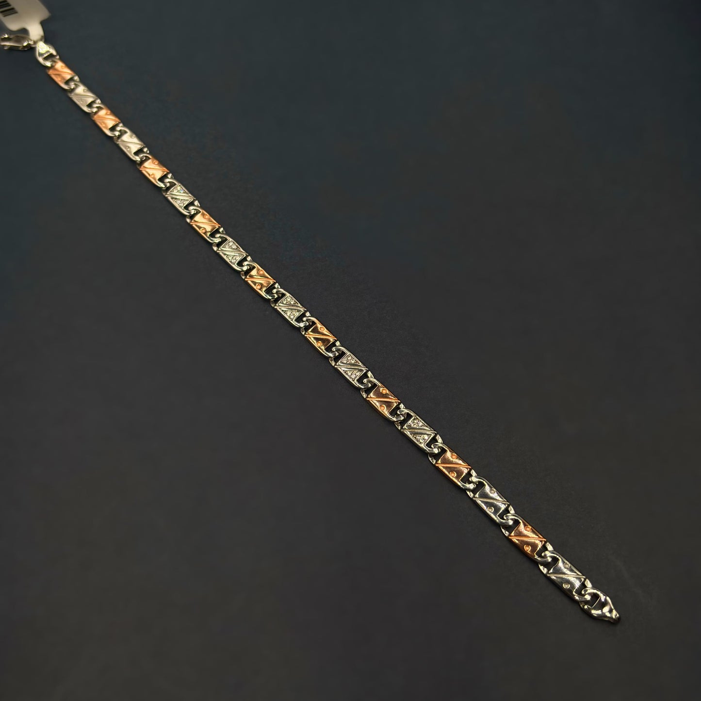 ✨ Triad Luxe CZ Bracelet – Italian 92.5 Sterling Silver | Rose Gold Rhodium Finish