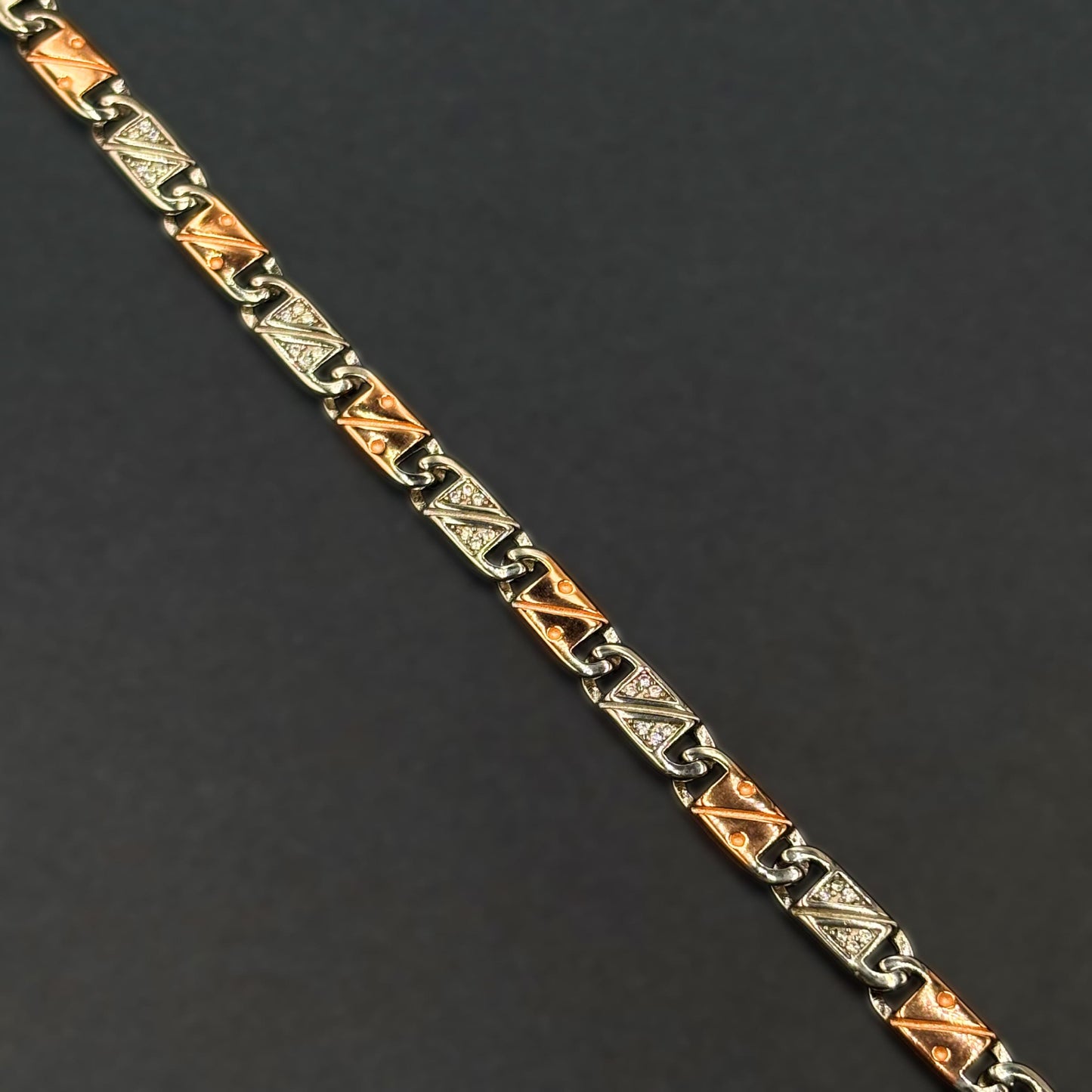 ✨ Triad Luxe CZ Bracelet – Italian 92.5 Sterling Silver | Rose Gold Rhodium Finish