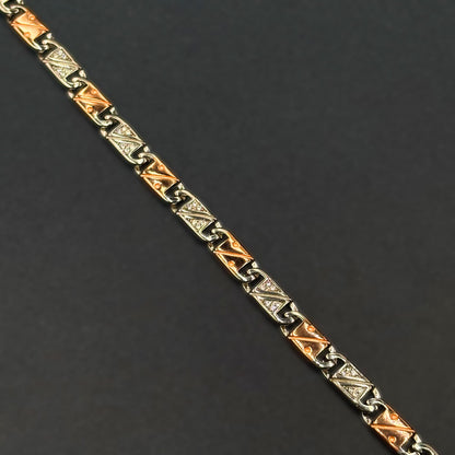 ✨ Triad Luxe CZ Bracelet – Italian 92.5 Sterling Silver | Rose Gold Rhodium Finish
