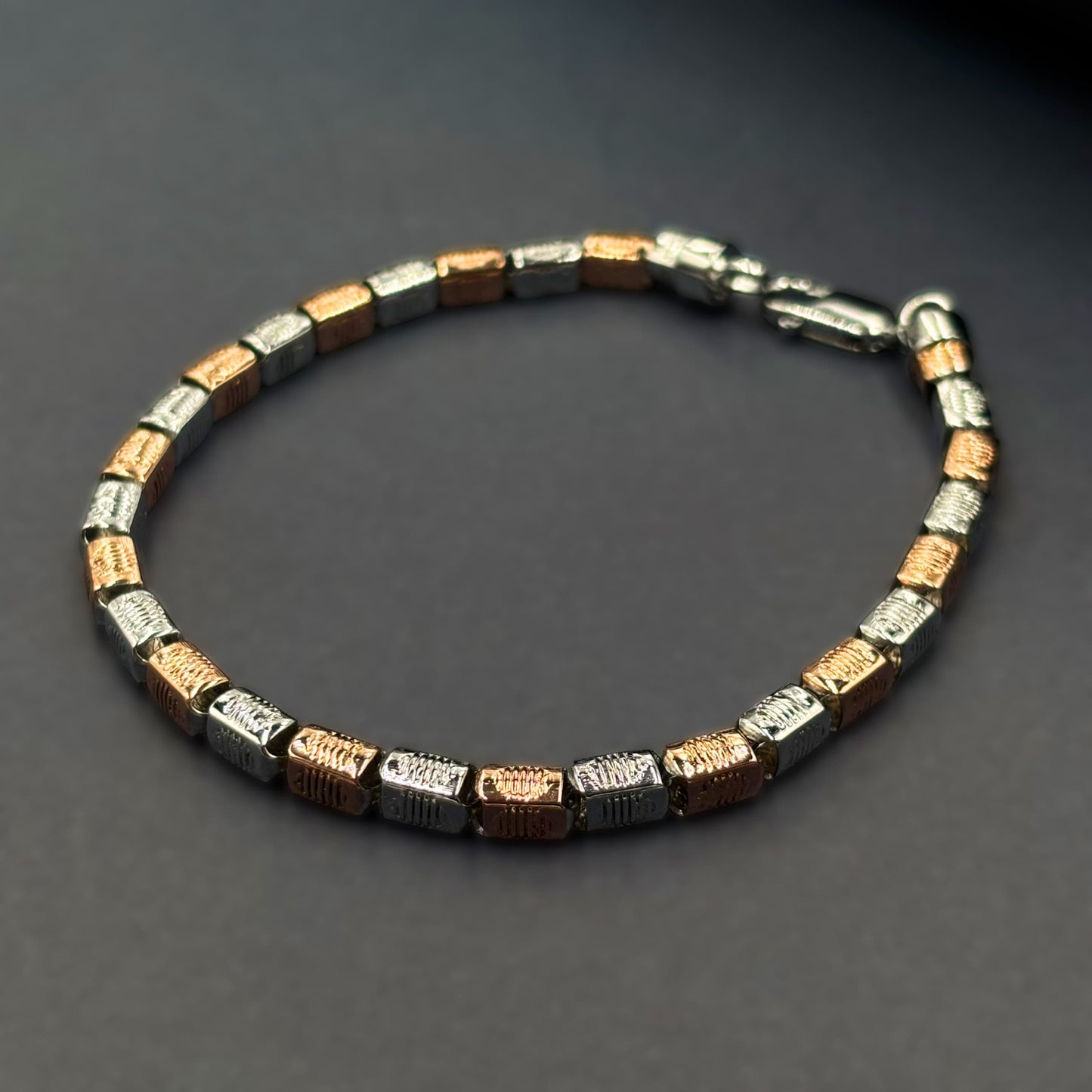 ✨ Titan Edge Premium Men’s Bracelet – Italian 92.5 Sterling Silver | Rose Gold Rhodium Finish