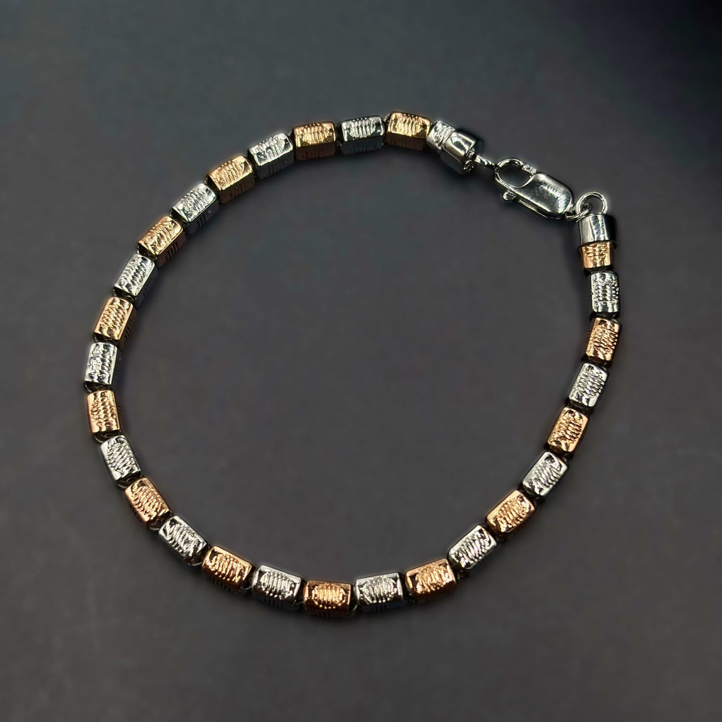 ✨ Titan Edge Premium Men’s Bracelet – Italian 92.5 Sterling Silver | Rose Gold Rhodium Finish