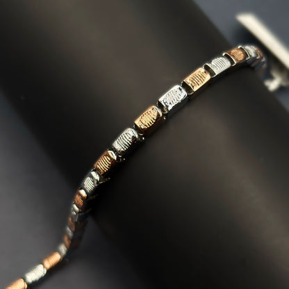 ✨ Titan Edge Premium Men’s Bracelet – Italian 92.5 Sterling Silver | Rose Gold Rhodium Finish