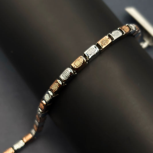 ✨ Titan Edge Premium Men’s Bracelet – Italian 92.5 Sterling Silver | Rose Gold Rhodium Finish