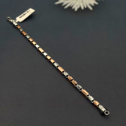 ✨ Urban Link Premium Men’s Bracelet – Italian 92.5 Sterling Silver | Rose Gold Rhodium Finish