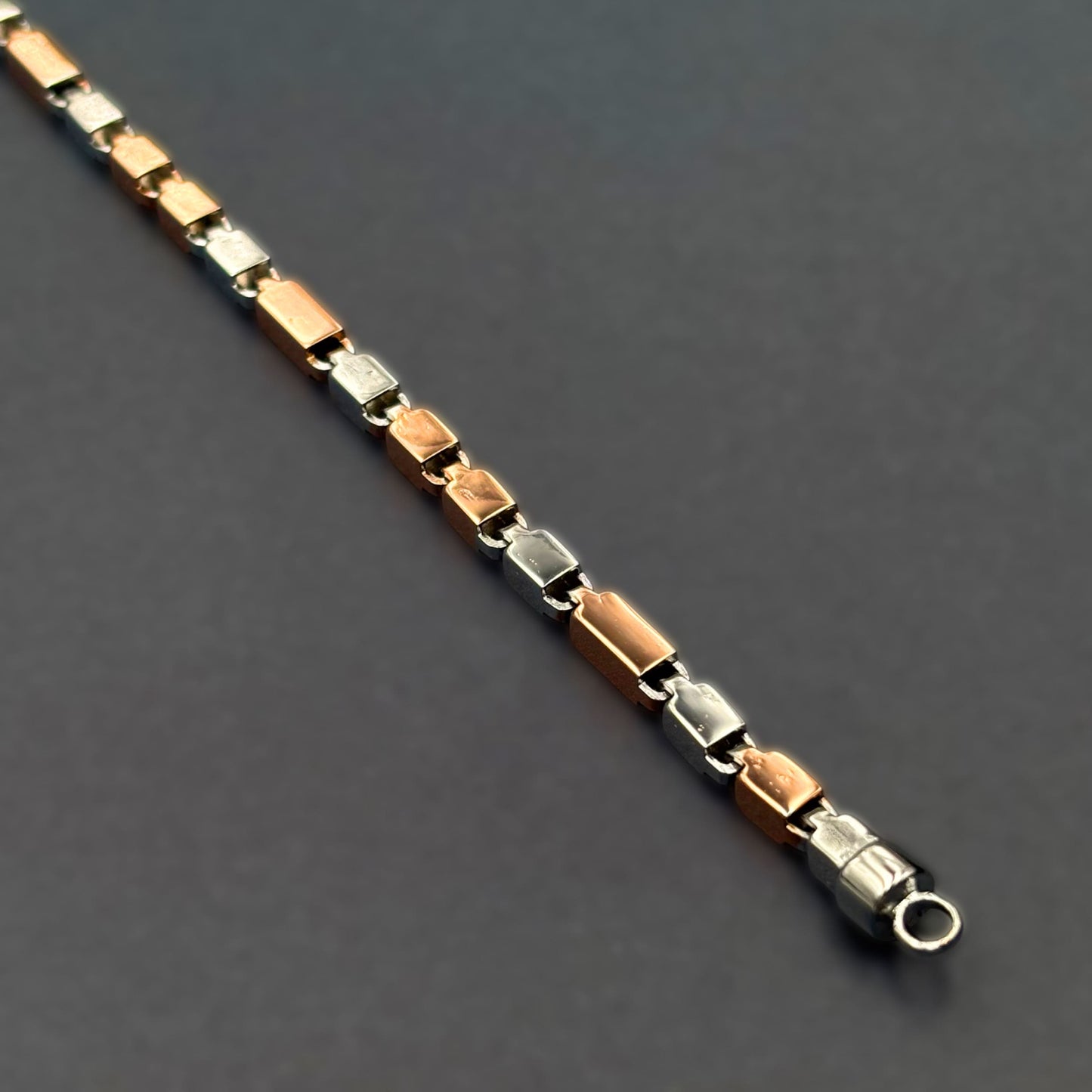 ✨ Urban Link Premium Men’s Bracelet – Italian 92.5 Sterling Silver | Rose Gold Rhodium Finish