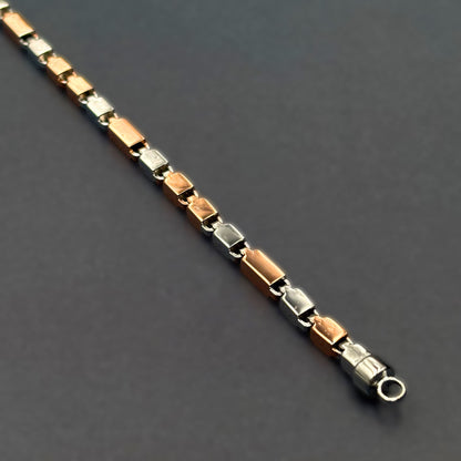 ✨ Urban Link Premium Men’s Bracelet – Italian 92.5 Sterling Silver | Rose Gold Rhodium Finish