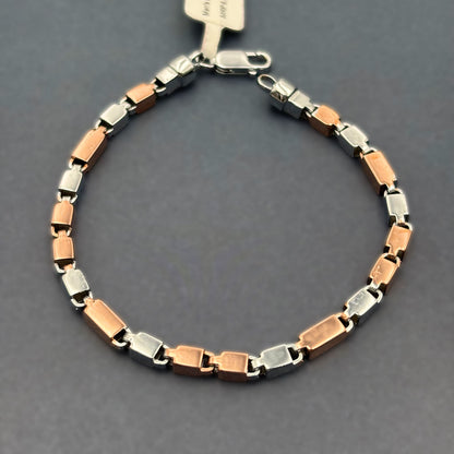 ✨ Urban Link Premium Men’s Bracelet – Italian 92.5 Sterling Silver | Rose Gold Rhodium Finish