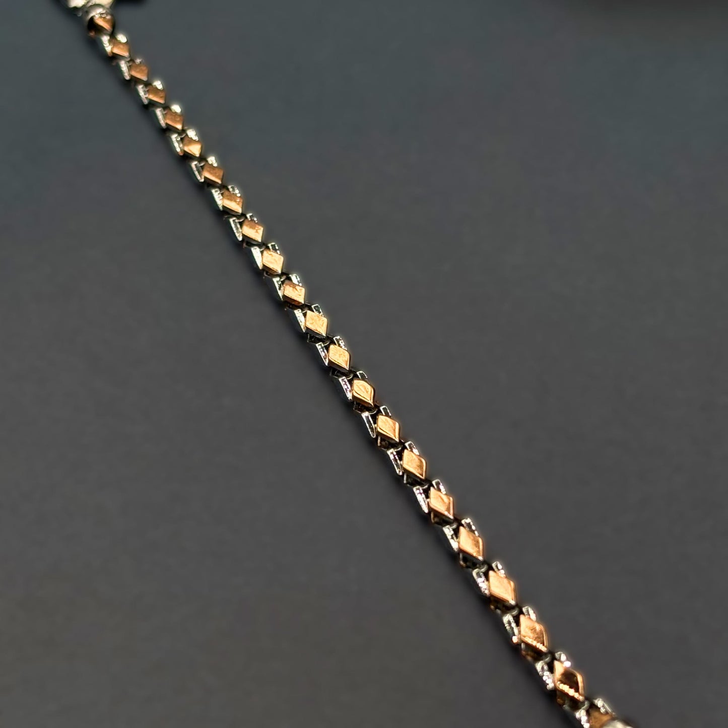 ✨ Rose Gold Diamond-Cut Link Premium Men’s Bracelet – Italian 92.5 Sterling Silver | Rose Gold Rhodium Finish