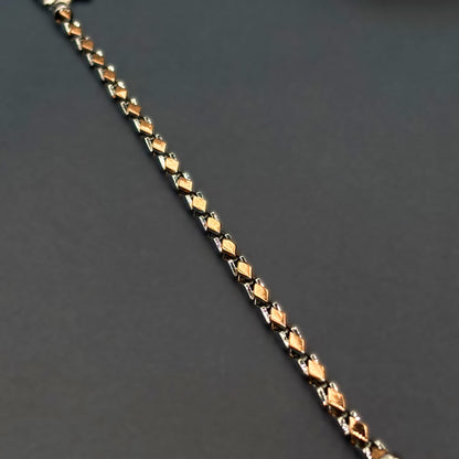 ✨ Rose Gold Diamond-Cut Link Premium Men’s Bracelet – Italian 92.5 Sterling Silver | Rose Gold Rhodium Finish