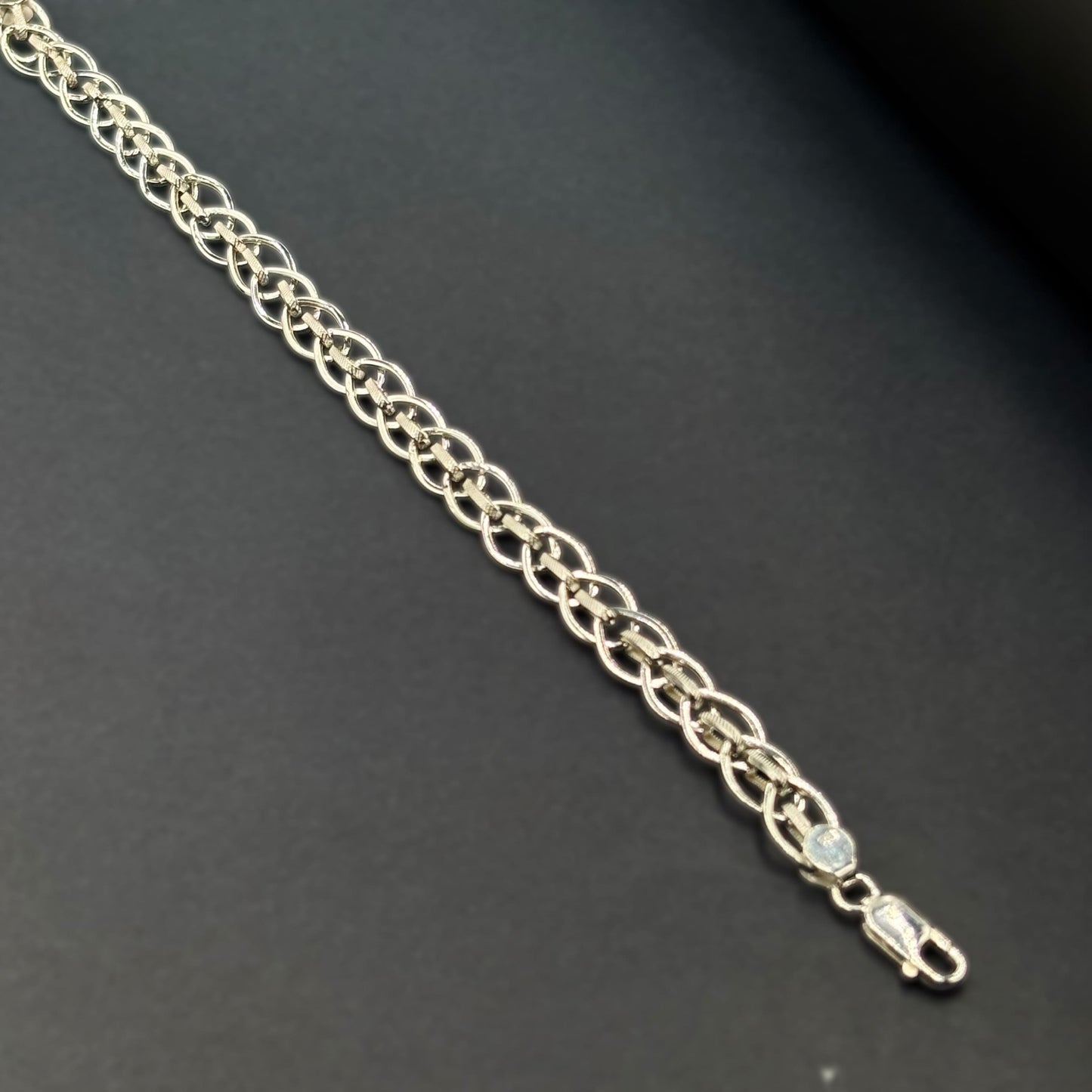 ✨ Textured Oval Link Premium Men’s Bracelet – Hollow Design | Italian 92.5 Sterling Silver