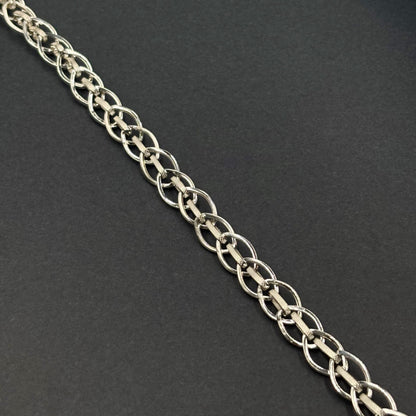 ✨ Textured Oval Link Premium Men’s Bracelet – Hollow Design | Italian 92.5 Sterling Silver