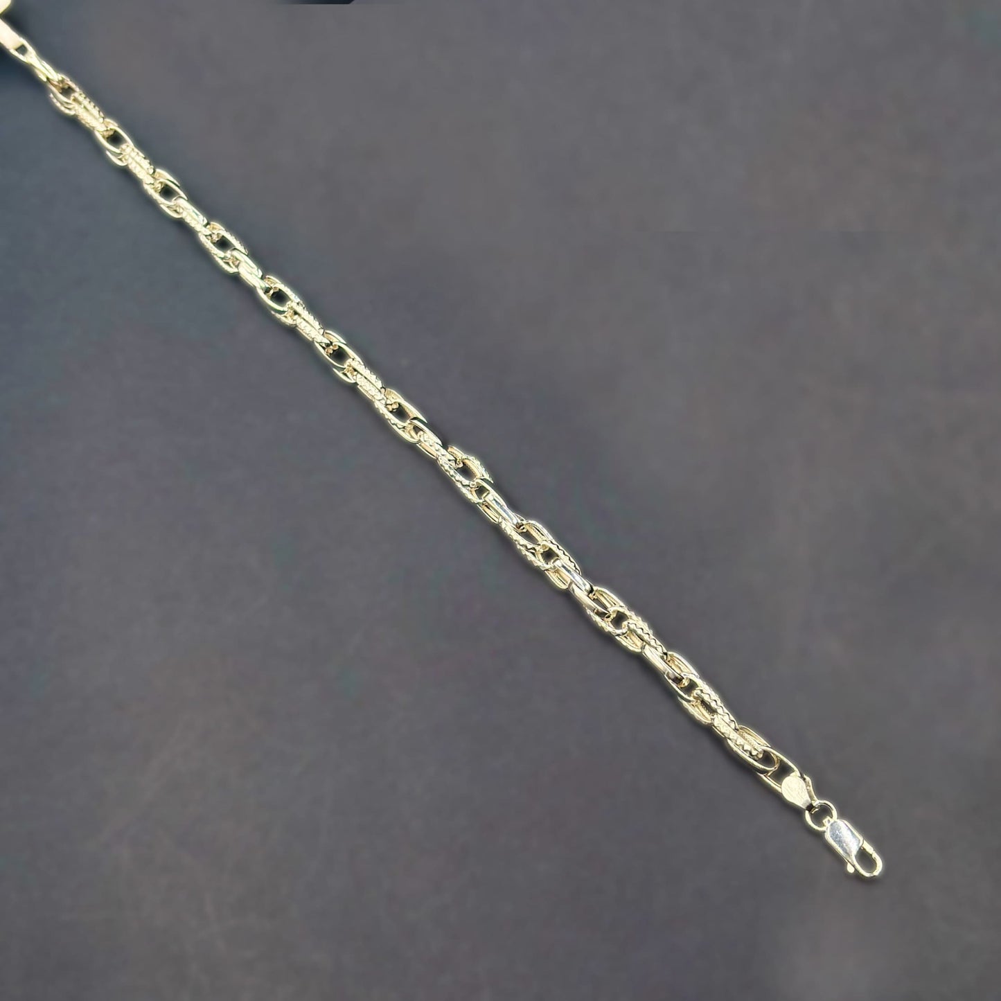 ✨ Textured Designer Link Premium Men’s Bracelet – Hollow Style | Italian 92.5 Sterling Silver