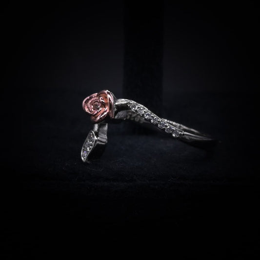 ✨ Enchanted Rose Bloom Ring – Italian 92.5 Silver Elegance ✨
