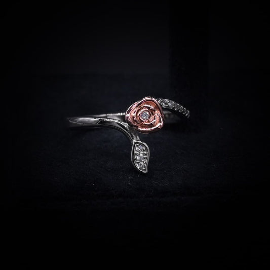 ✨ Enchanted Rose Bloom Ring – Italian 92.5 Silver Elegance ✨