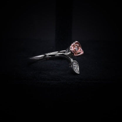 ✨ Enchanted Rose Bloom Ring – Italian 92.5 Silver Elegance ✨