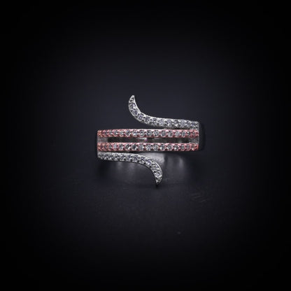 ✨ Dual Aura Wave Ring – Italian 92.5 Silver Luxe Edition ✨