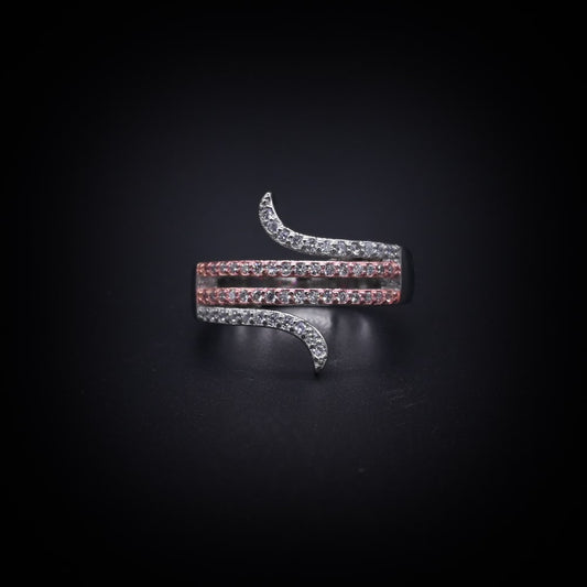 ✨ Dual Aura Wave Ring – Italian 92.5 Silver Luxe Edition ✨