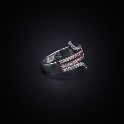 ✨ Dual Aura Wave Ring – Italian 92.5 Silver Luxe Edition ✨
