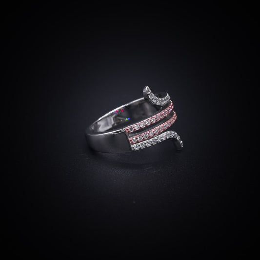 ✨ Dual Aura Wave Ring – Italian 92.5 Silver Luxe Edition ✨