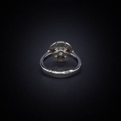 ✨ Imperial Radiance Halo Ring – Italian 92.5 Silver ✨