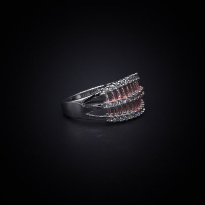 Royal Dual-Row Elegance Ring – Italian 92.5 Silver