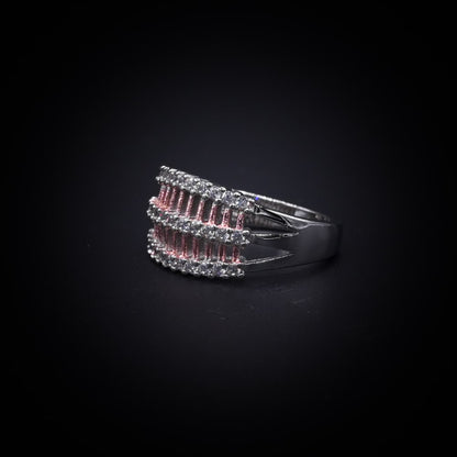 Royal Dual-Row Elegance Ring – Italian 92.5 Silver