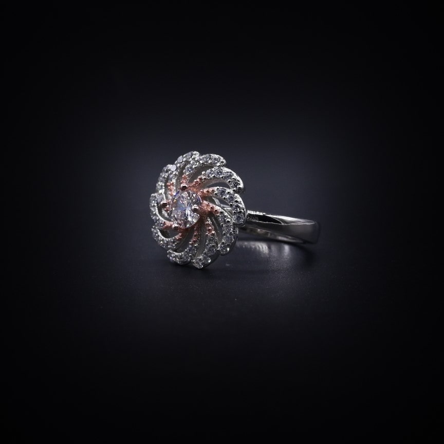 Enchanted Halo Spiral Ring – Italian 92.5 Silver