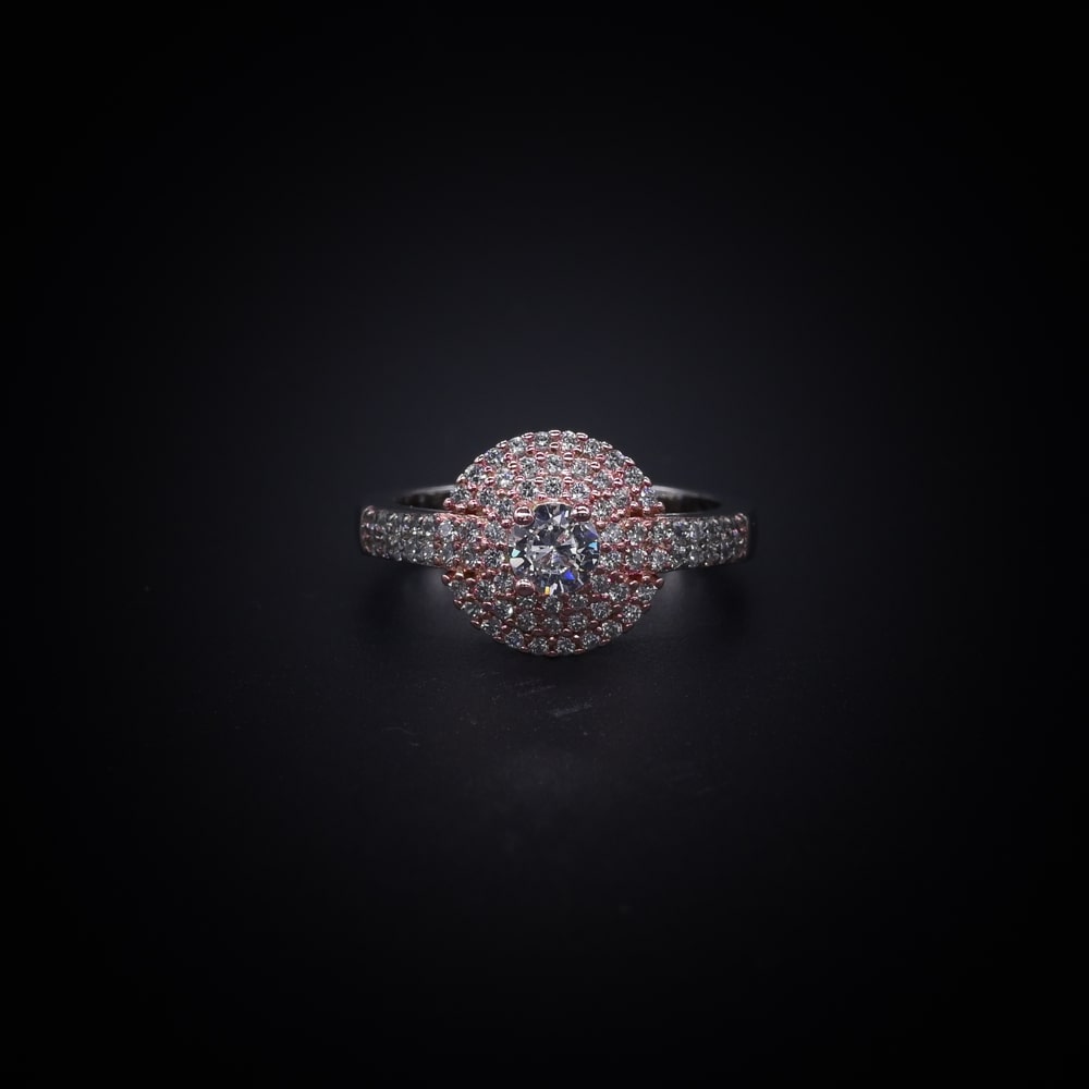 Regal Radiance Halo Ring – Italian 92.5 Silver