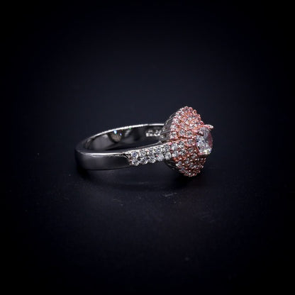 Regal Radiance Halo Ring – Italian 92.5 Silver