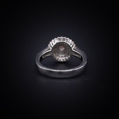 Regal Radiance Halo Ring – Italian 92.5 Silver