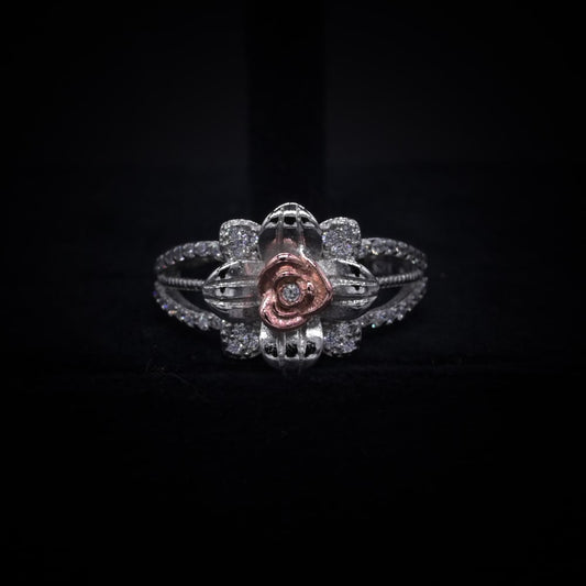 Royale Blossom Halo Ring – Italian 92.5 Silver Luxury Edition