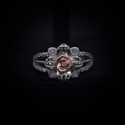 Royale Blossom Halo Ring – Italian 92.5 Silver Luxury Edition