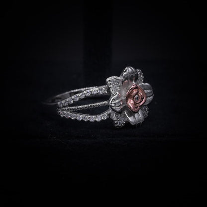 Royale Blossom Halo Ring – Italian 92.5 Silver Luxury Edition