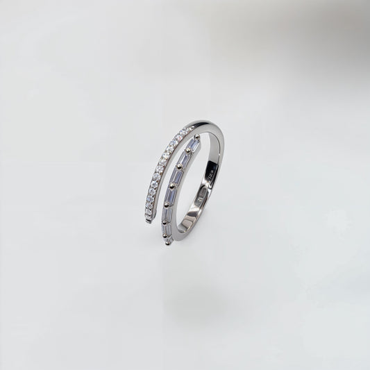 “Eternal Glide Open Ring – Italian 92.5 Silver with CZ Brilliance”