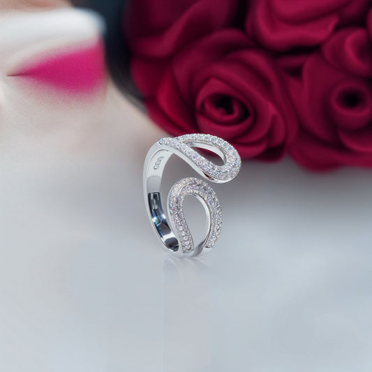 “Eternal Oval Radiance Ring in Italian 92.5 Silver”