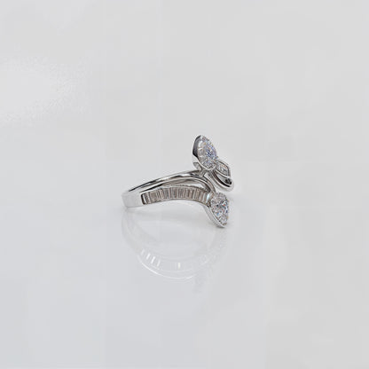 “Royal Teardrop Baguette CZ Adjustable Ring – Italian 92.5 Silver Grandeur”