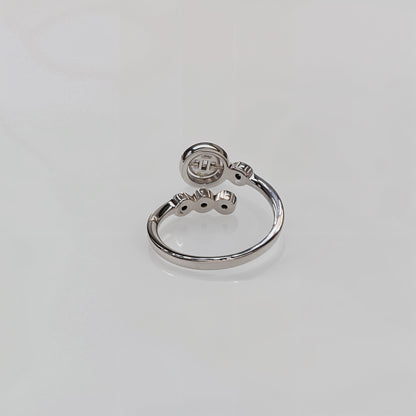 “Celestial Orbit Halo Adjustable Ring – Italian 92.5 Silver & CZ Brilliance”