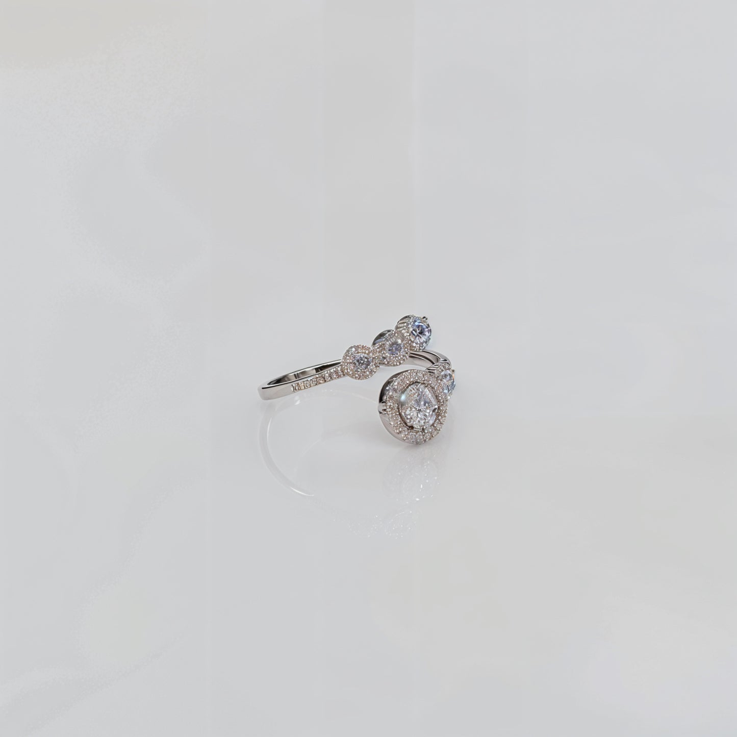 “Celestial Orbit Halo Adjustable Ring – Italian 92.5 Silver & CZ Brilliance”