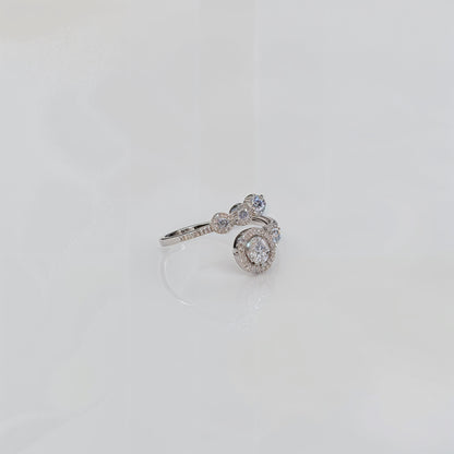 “Celestial Orbit Halo Adjustable Ring – Italian 92.5 Silver & CZ Brilliance”